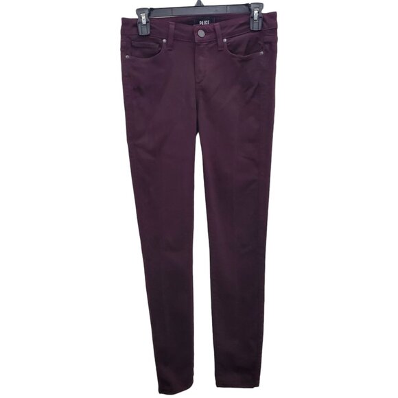 Paige Verdugo Ankle Women's Deep Merlot Burgundy‎ Colored Denim Skinny Jeans 27 - Picture 1 of 8